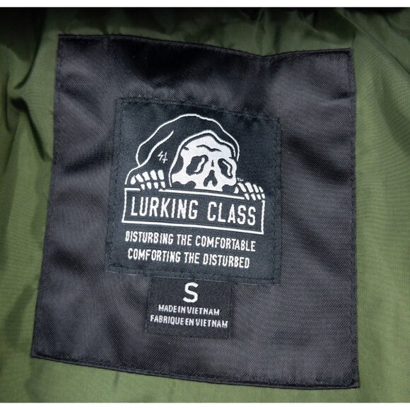 Lurking Class Snowboard Skull Jacket Men's Small Black Green Full Zip Hooded Ski - Picture 4 of 16